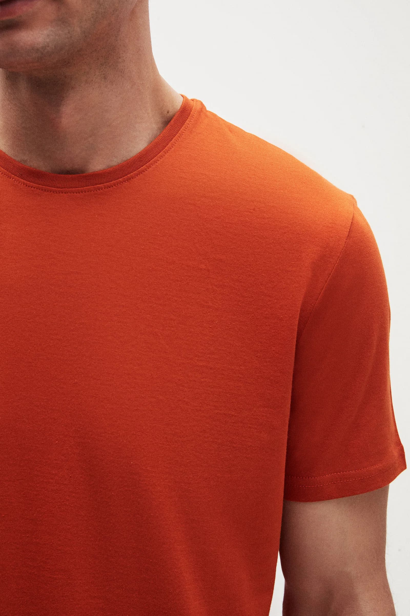 Ds Damat Regular Fit Kiremit Düz T-shirt görsel 6