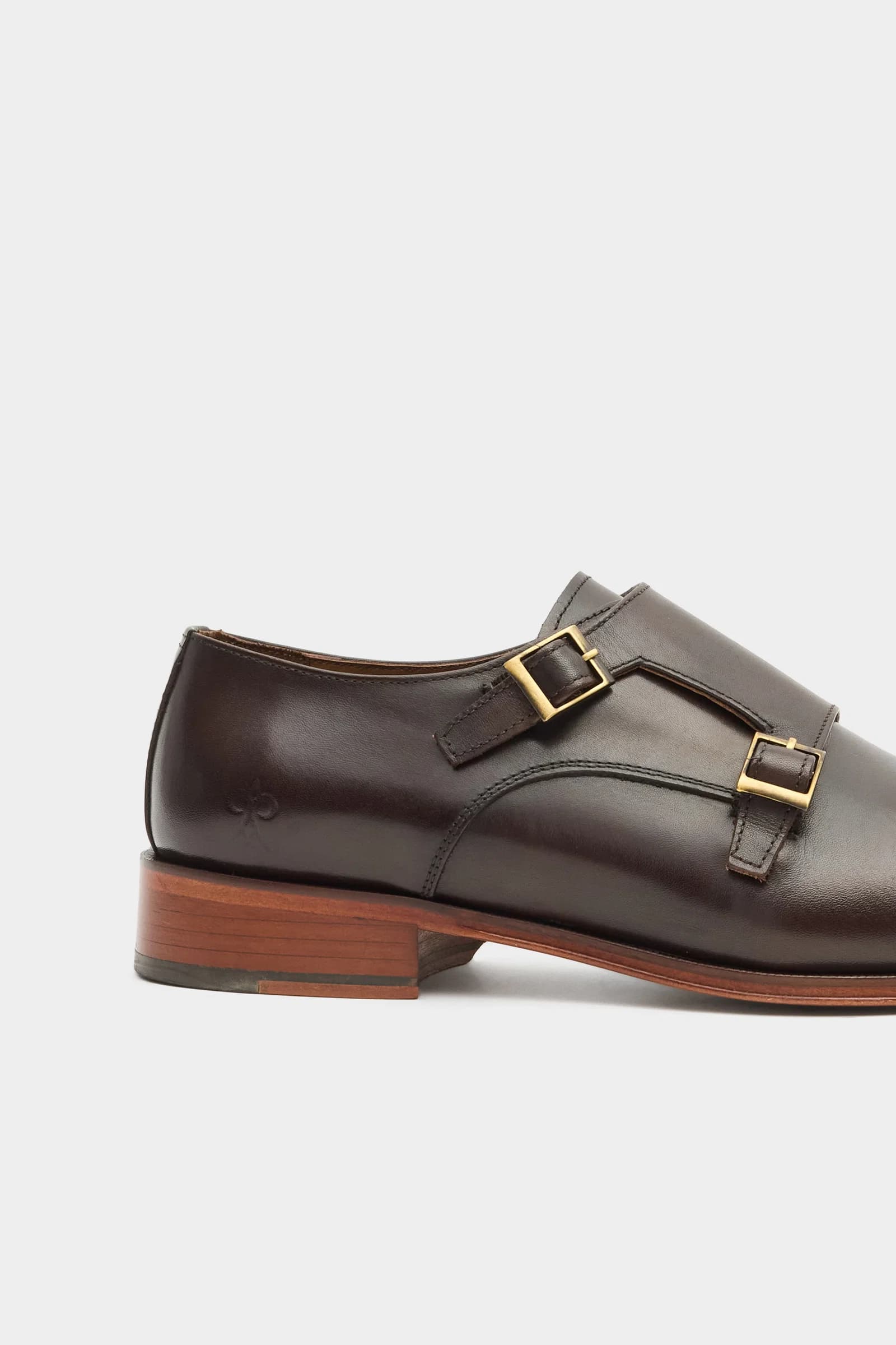 Damat Kahverengi Hakiki Deri Çift Tokalı Monk Strap Ayakkabı görsel 6
