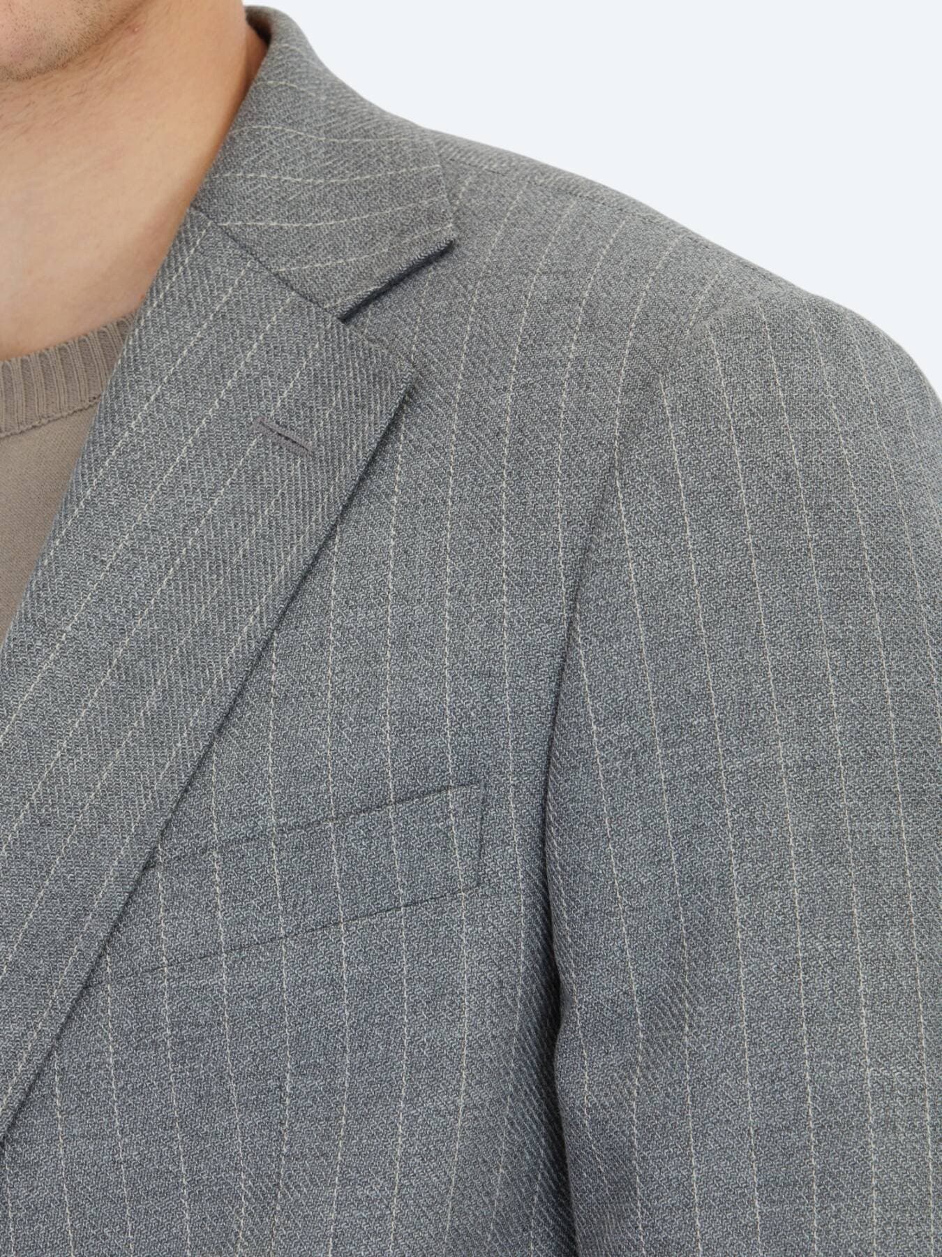 Antrasit Çizgili Modern Fit Takım Elbise görsel 4