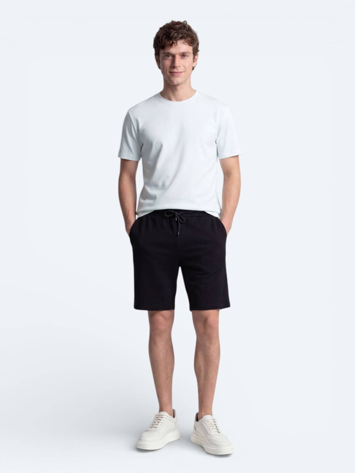 Ekru Düz T-shirt görsel 3