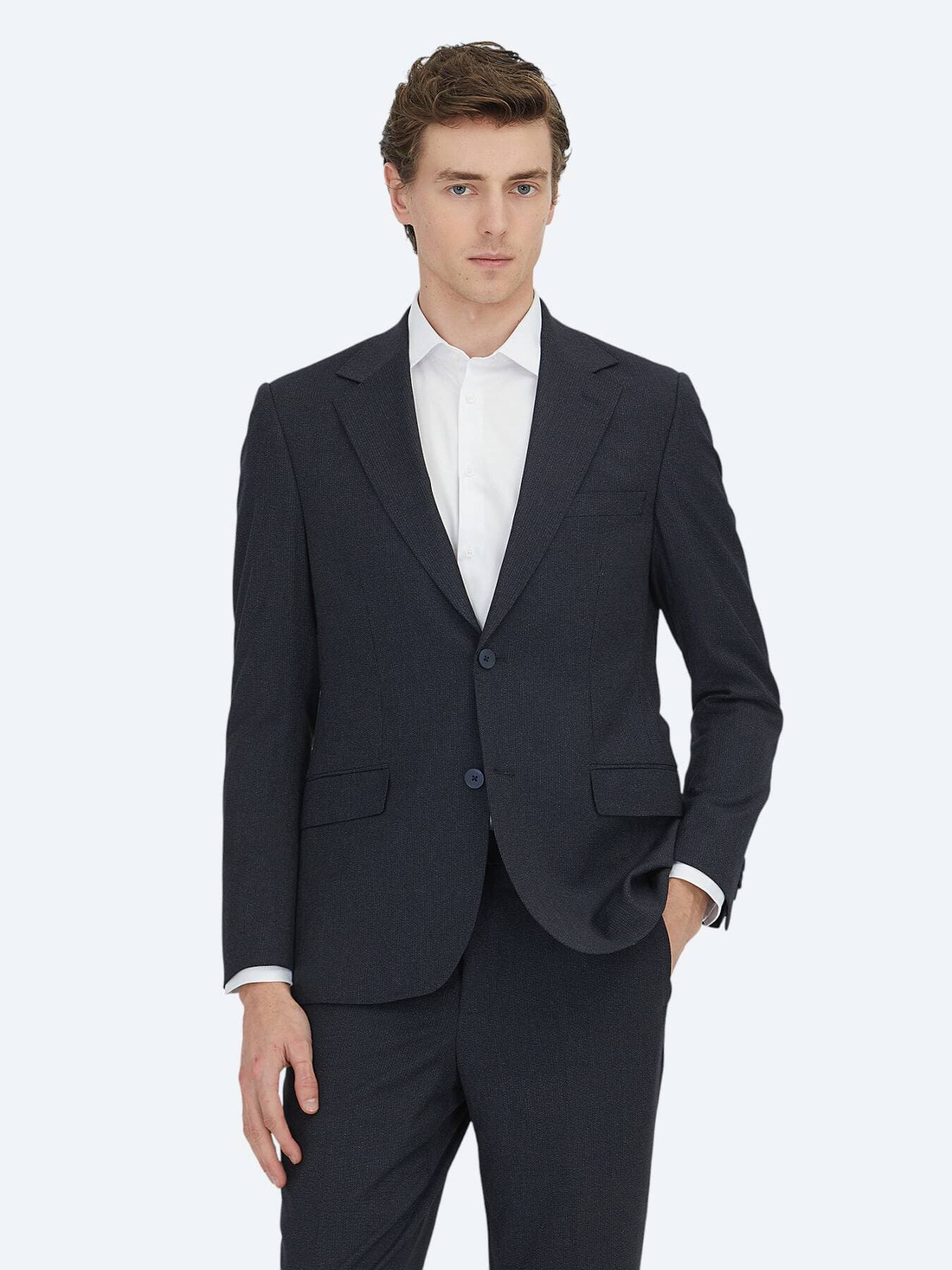 Lacivert Mikro Modern Fit Takım Elbise görsel 2