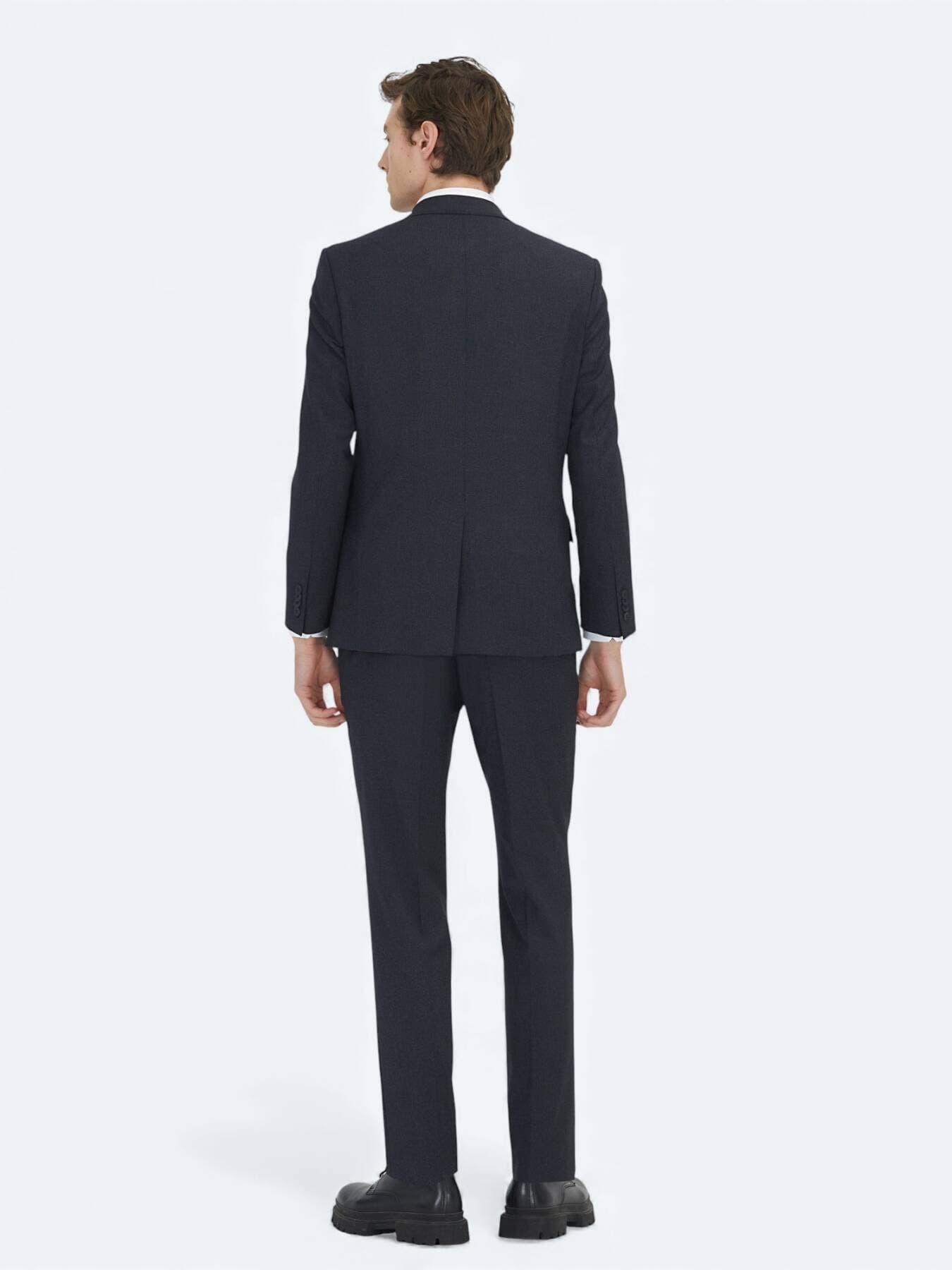 Lacivert Mikro Modern Fit Takım Elbise görsel 4
